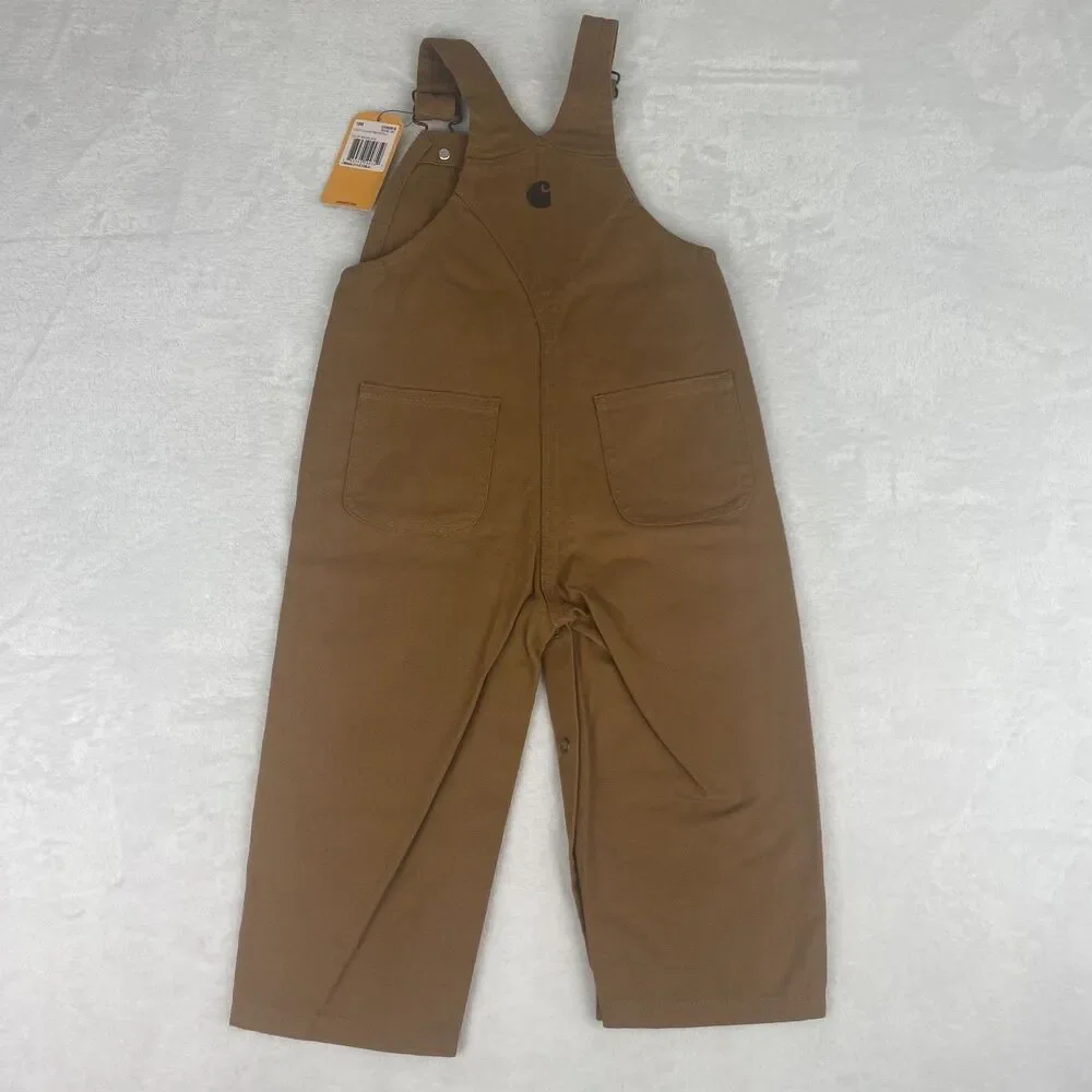 Carhartt Overalls Boys 18 Months Brown Duck Canvas Bib Pants Workwear